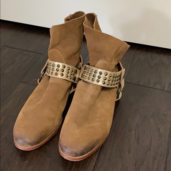 ❤️Zadig & Voltaire Brown Suede Studded Ankle Boot - Picture 4 of 11